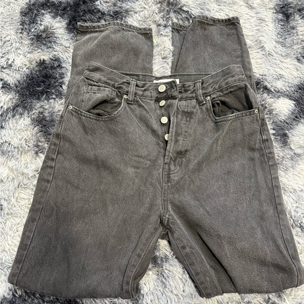 PacSun Black High Waisted Jeans with holes in the knees